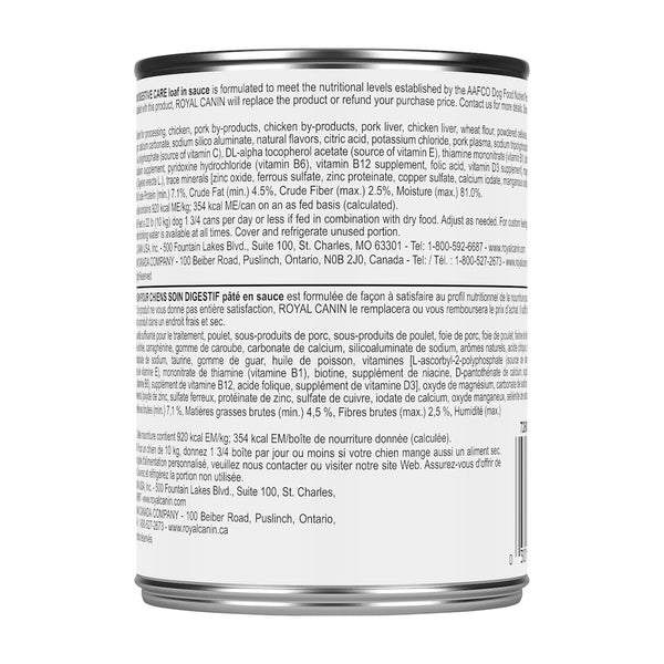 SOIN DIGESTIF PÂTÉ EN SAUCE – nourriture en conserve pour chiens, 385 g, (13.5 oz)