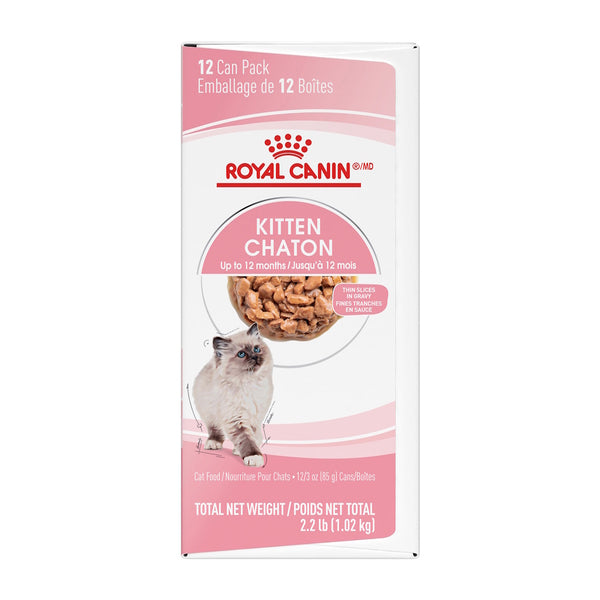 CHATON FINES TRANCHES EN SAUCE – nourriture en conserve pour chatons - Emballage de 12 boîtes, 85 g, (3 oz)