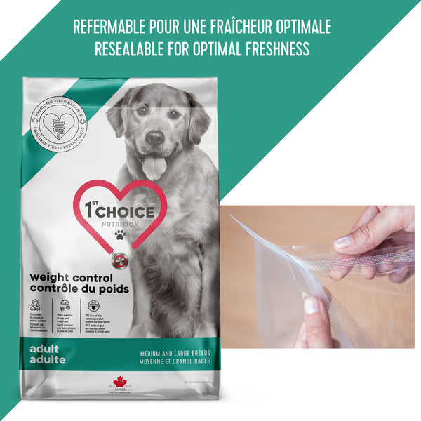 Nourriture pour chien, moyenne et grande races, contrôle du poids - poulet 10 kg - Animatout