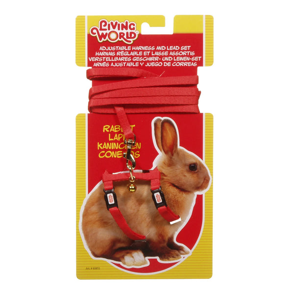 Ensemble laisse et harnais réglable pour lapin, rouge, laisse de 1,2 m (4 pi)