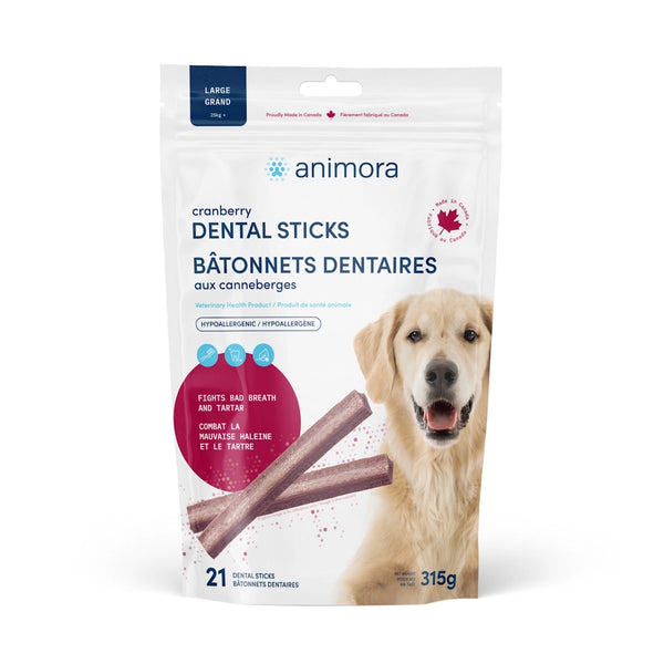 Bâtonnets dentaires aux canneberges pour chien de grande race - Animatout