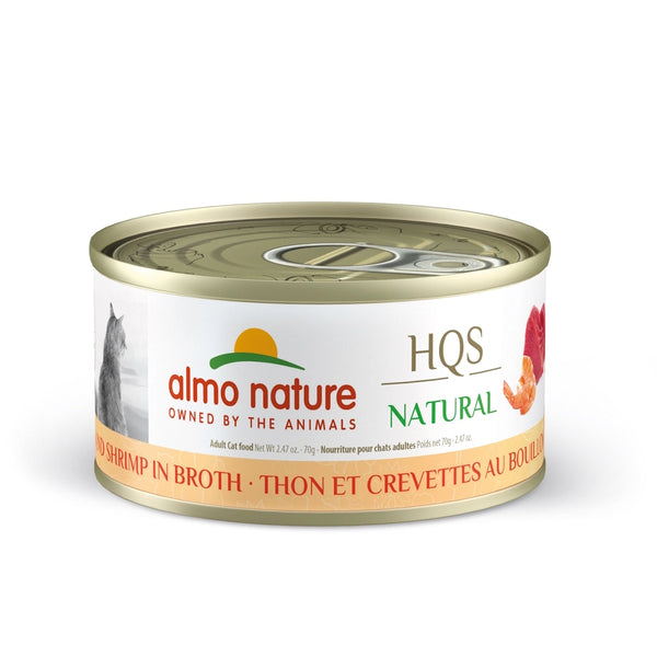 Nourriture humide pour chat HQS Natural - thon et crevette au bouillon 70 g - Animatout