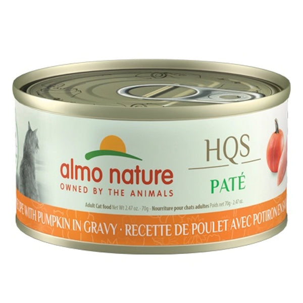 Nourriture humide pour chat HQS Natural - mousse, recette de poulet avec potiron en sauce 70 g - Animatout