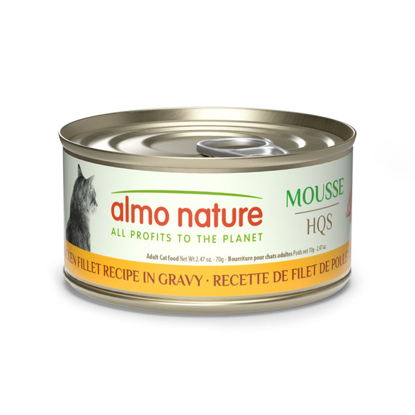 Nourriture humide pour chat HQS Natural - mousse, recette de filet de poulet en sauce 70 g - Animatout