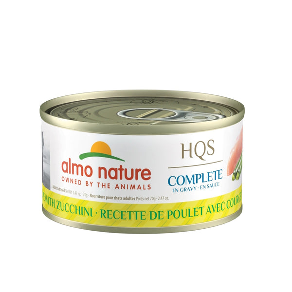 Nourriture humide pour chat HQS Complete - poulet et courgette en sauce 70 g - Animatout