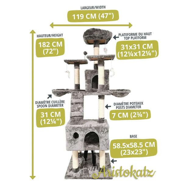 Arbre à chat 182 cm - 72 pouces