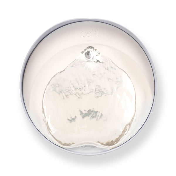 Abreuvoir pour chat PIXI, blanc avec dessus en acier inoxydable, 2,5 l - Animatout