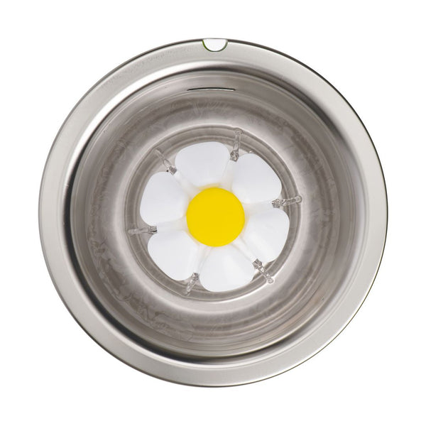 Abreuvoir pour chat avec fleur et dessus en acier inoxydable, 3 l