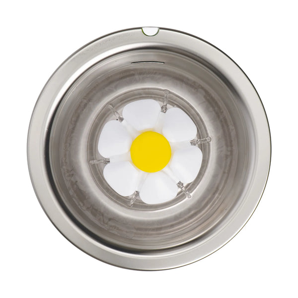 Abreuvoir pour chat avec fleur et dessus en acier inoxydable, 3 l - Animatout