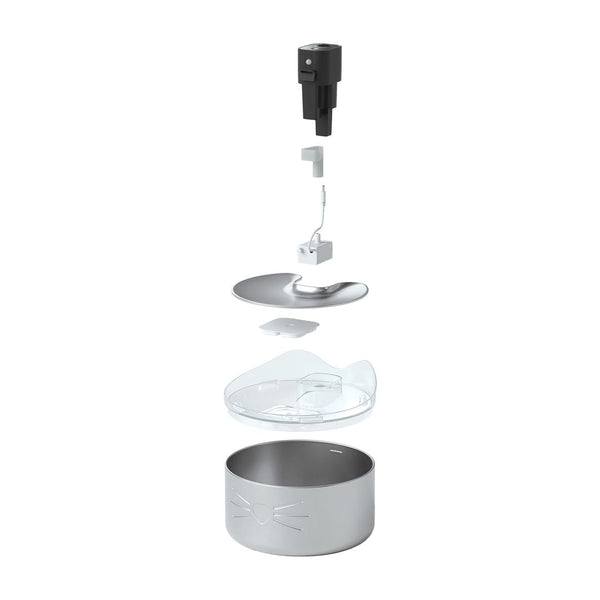 Abreuvoir sans fil PIXI en acier inoxydable avec clarificateur uvc, 5 l