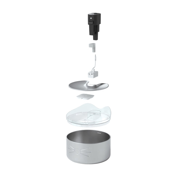Abreuvoir sans fil PIXI en acier inoxydable avec clarificateur uvc, 5 l