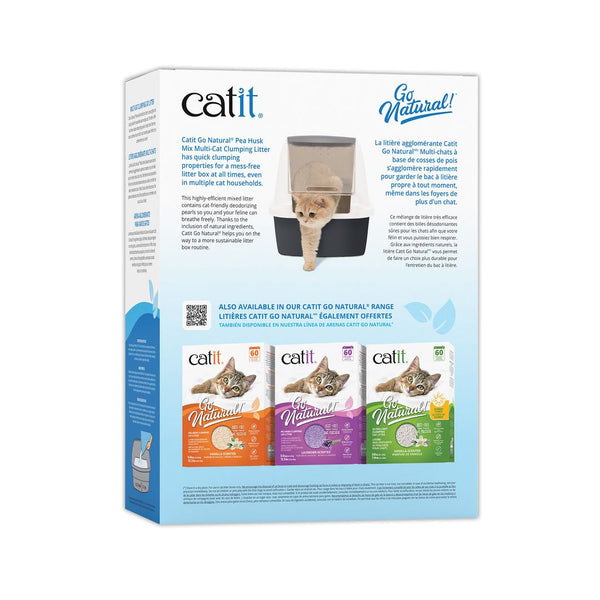 Litière agglomérante Catit Go Natural! Multi-chats de cosses de pois