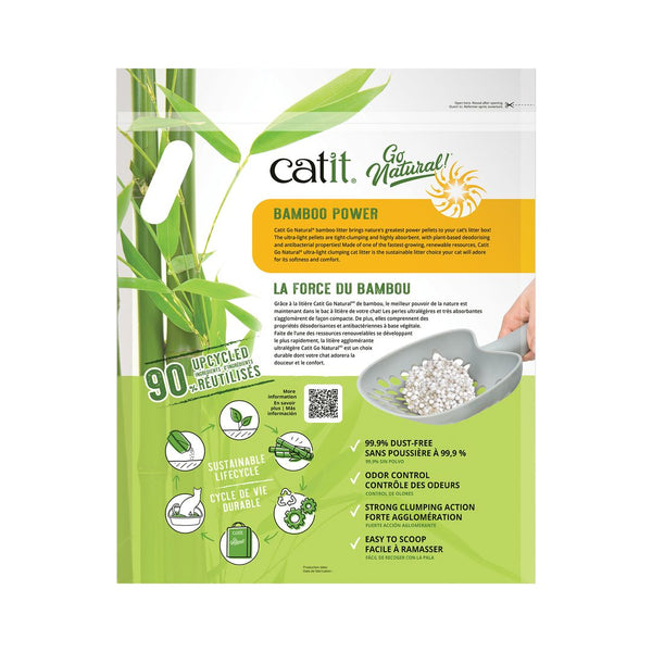 Litière agglomérante Catit Go Natural! ultralégère à base de bambou, vanille