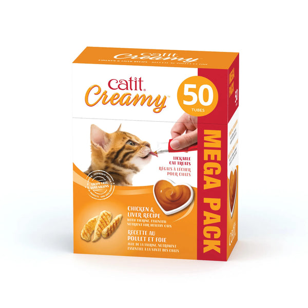 Gâteries crémeuses pour chat creamy à lécher, poulet et foie - Animatout