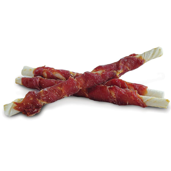Gâteries pour chien Snack Bar torsades de cuir brut et canard, petite, paquet de 6