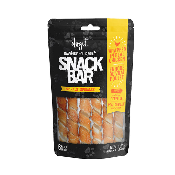 Gâteries pour chien Snack Bar spirales de peau de bœuf enrobées de poulet - Animatout