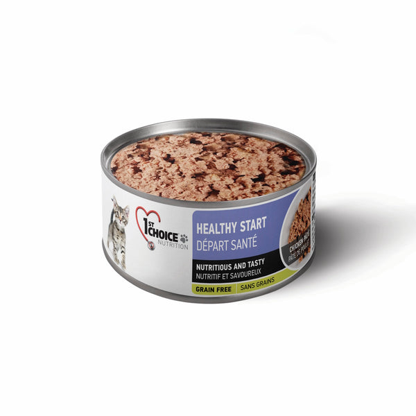 Nourriture en conserves pour chaton, départ santé - pâté de poulet sans grains 156 g - Animatout