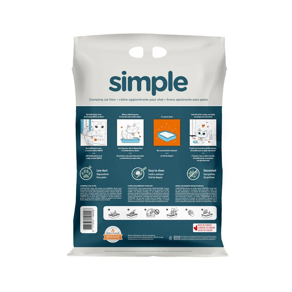 Litière Simple agglomérante non parfumée 14 kg
