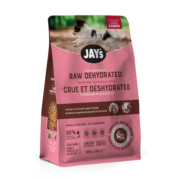 Jay's nourriture crue & déshydratée pour chien - recette d'organes de poulet & de bœuf