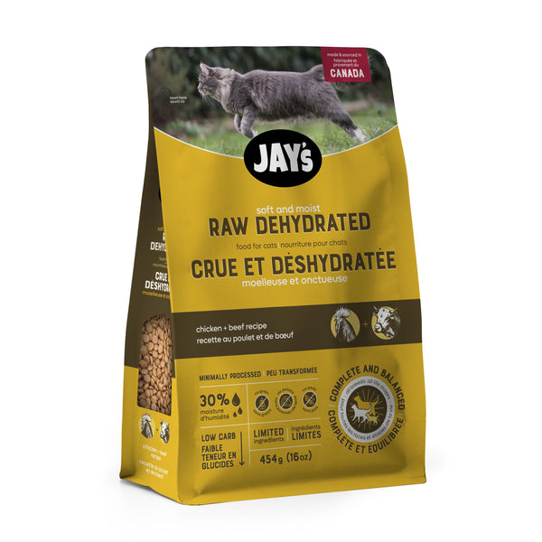 Jay's nourriture crue & déshydratée pour chat - recette au poulet & au bœuf