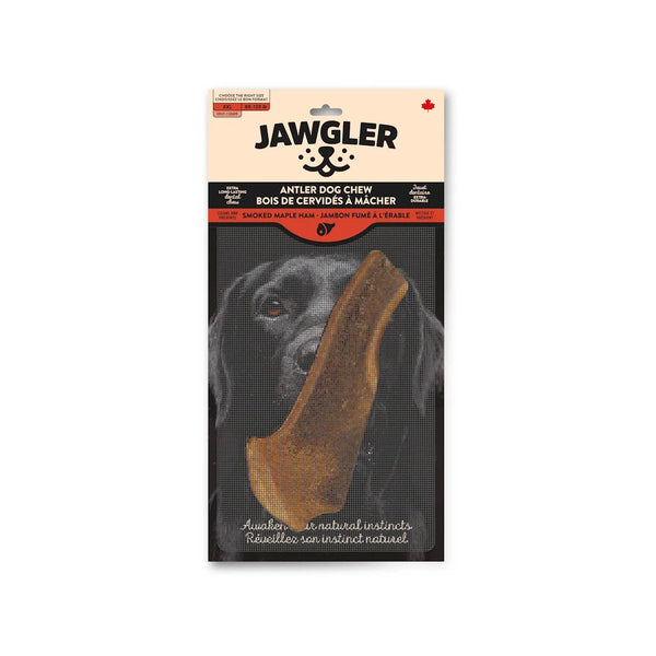 Bois de cervidés à mâcher pour chiens, coupé - jambon fumé à l'érable