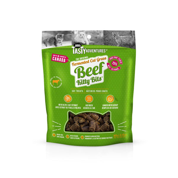 Jay's Kitty Bits, gâteries fermentées pour chat, boeuf 60 g