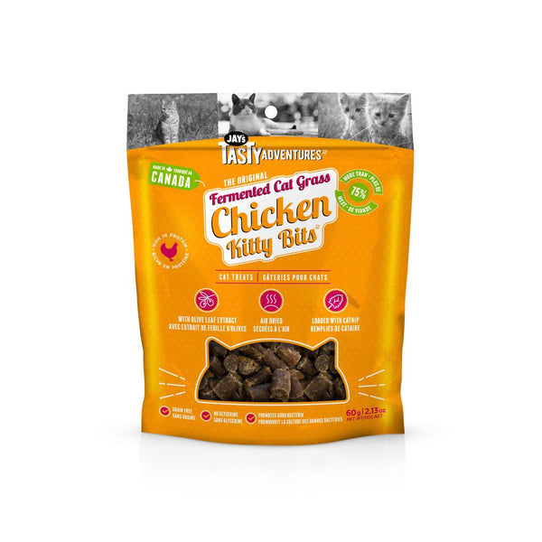 Jay's Kitty Bits, gâteries fermentées pour chat, poulet 60 g