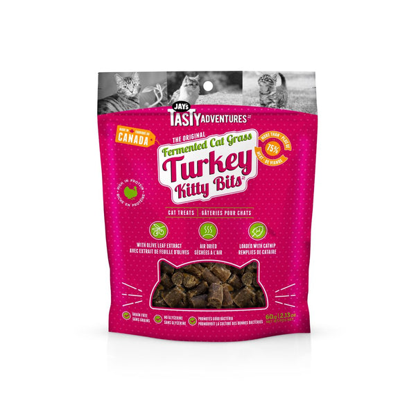 Jay's Kitty Bits, gâteries fermentées pour chat, dinde 60 g