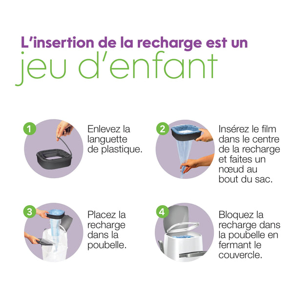 Recharge carré pour LitterLocker Design ou Litter Genie Design pqt 3
