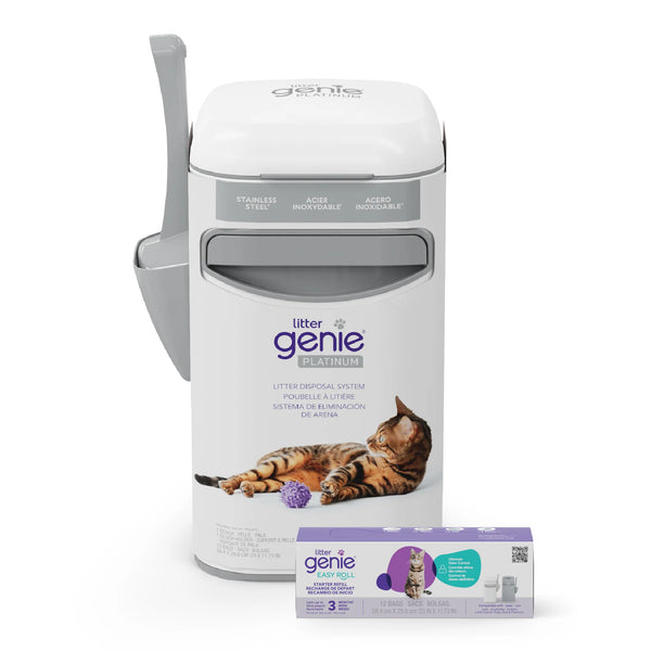 Poubelle à litière Litter Genie Platinum fait d'acier inoxydable