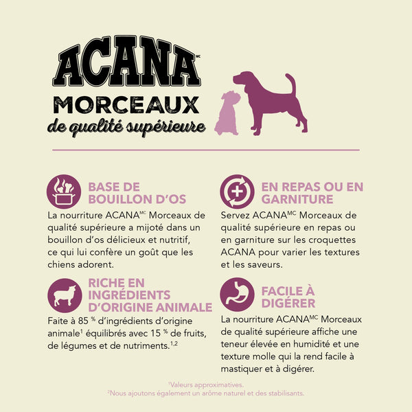 Nourriture pour chien morceaux d'agneau avec bouillon d'os 363 g
