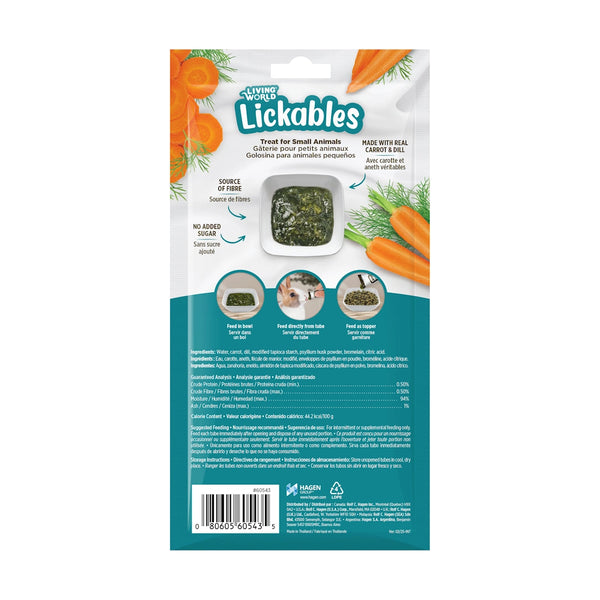 Gâteries Lickables pour petits animaux, saveur de carotte et aneth, 5 tubes (10 g)