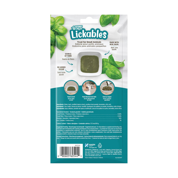 Gâteries Lickables pour petits animaux, saveur de basilic, 5 tubes (10 g)