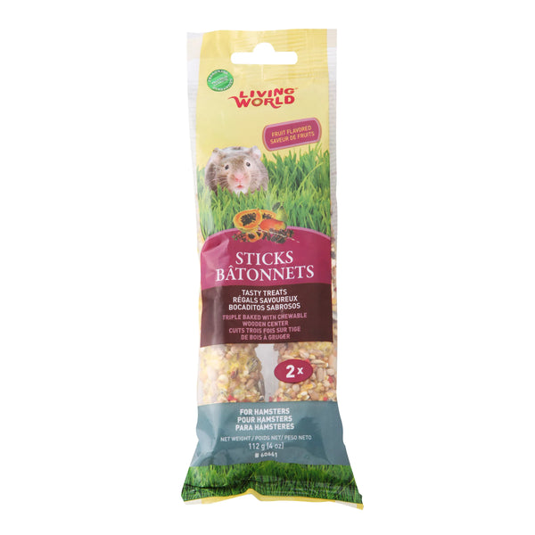 Bâtonnets pour hamsters, saveur de fruits, 112 g (4 oz), paquet de 2