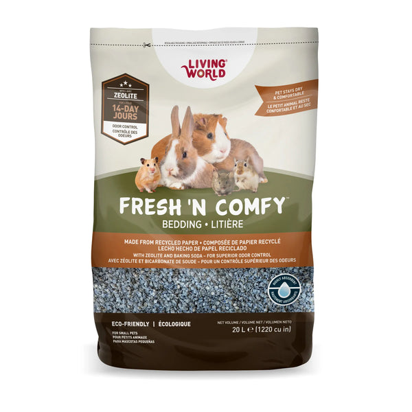 Litière de papier recyclé Fresh ’N Comfy pour petits animaux, bleue