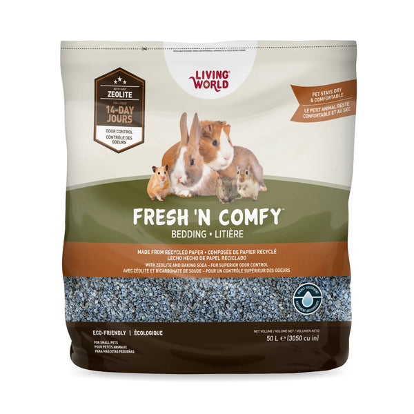 Litière de papier recyclé Fresh ’N Comfy pour petits animaux, bleue