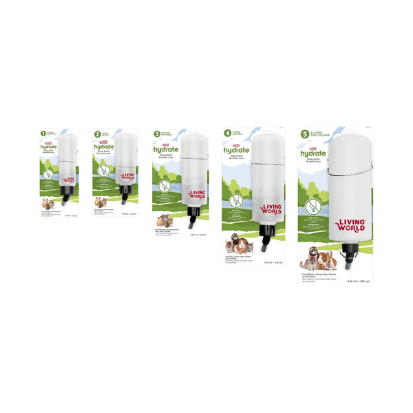 Bouteille à eau étanche Hydrate en plastique transparent avec support pour petits animaux