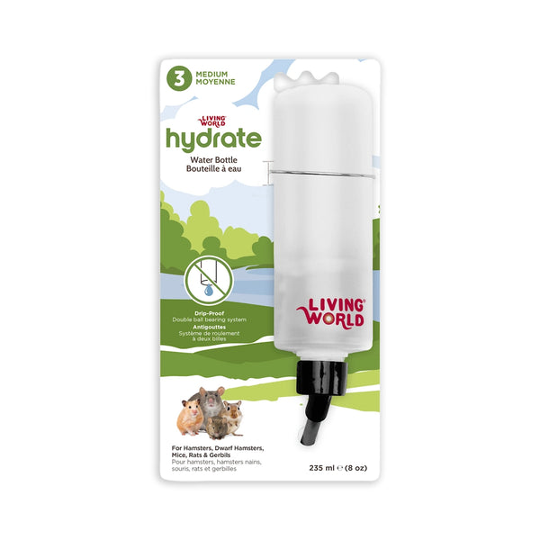 Bouteille à eau étanche Hydrate en plastique transparent avec support pour petits animaux
