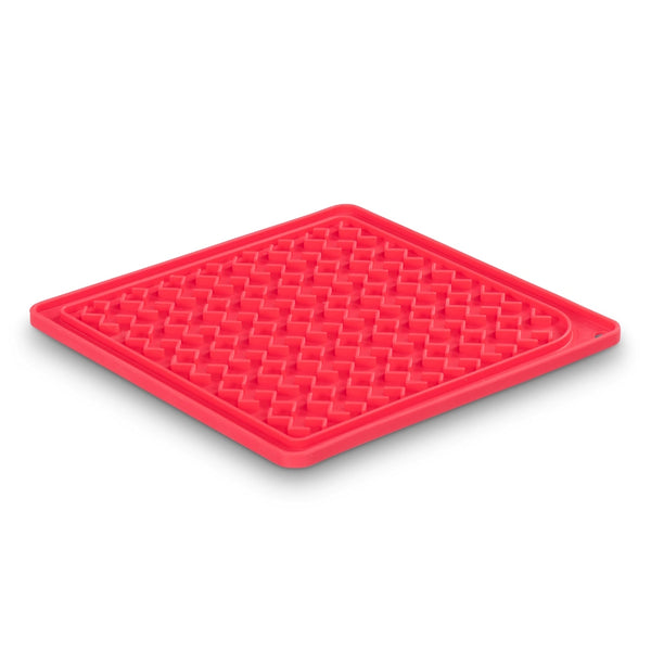 Messy cats tapis d'alimentation interactif et réversible en silicone, 5.5"x5.5" - pastèque
