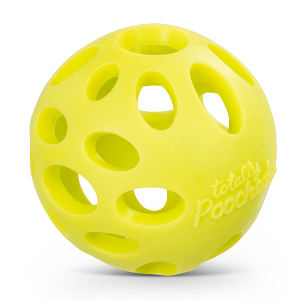 Jouet "Totally Pooched, huff'n puff ball" jouet en caoutchouc pour chien - balle 2.5"