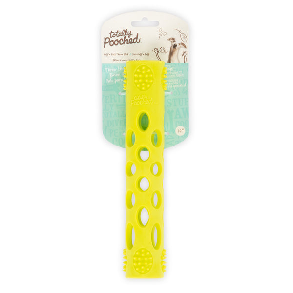 Jouet "Totally Pooched, huff'n puff throw stick" jouet en caoutchouc pour chien bâton 10"