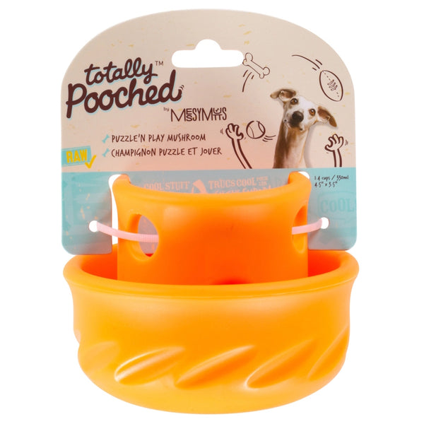 Jouet "Totally Pooched, puzzle'n play" jouet en caoutchouc pour chien - champignon 4"