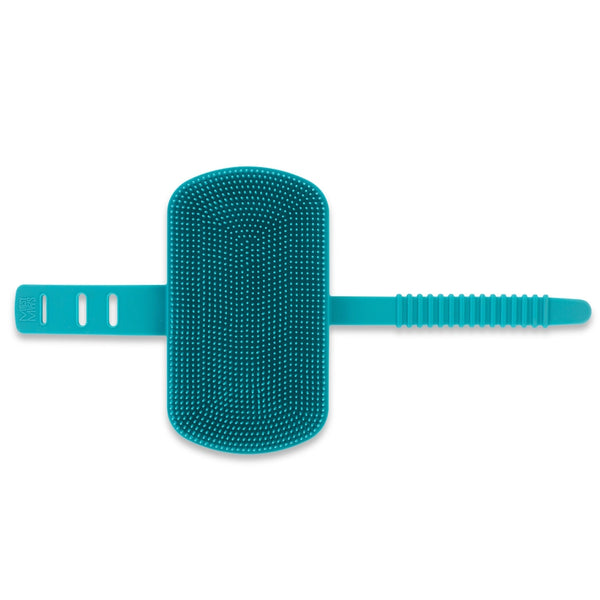 Brosse de toilettage à double face en silicone - bleue