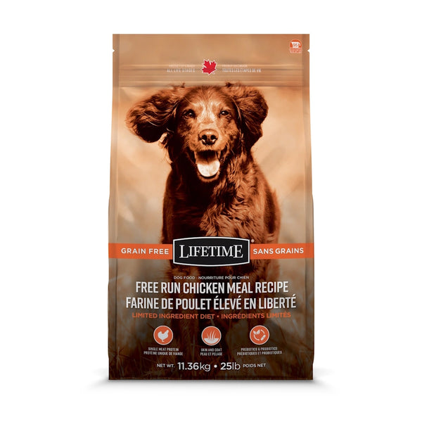 Nourriture pour chien, sans grains, poulet 11.36 kg
