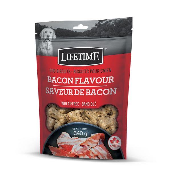 Biscuits pour chien à saveur naturelle de bacon 340g