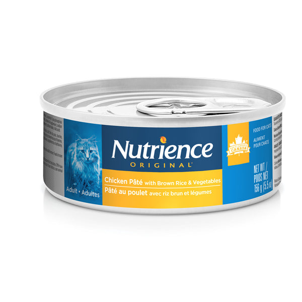 Pâté Nutrience Original pour chats adultes, Poulet avec riz brun et légumes, 156 g
