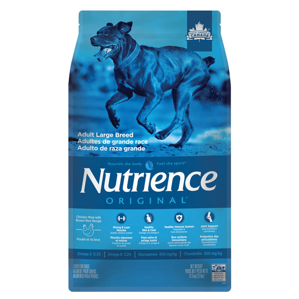 Nourriture Nutrience Original, Adultes de grande race, Poulet et riz brun, 11,5 kg