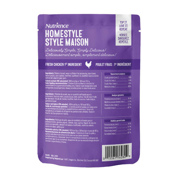 Garnitures Nutrience Style maison pour chiens, Poulet et quinoa, 152 g