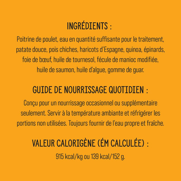Garnitures Nutrience Style maison pour chiens, Poulet bouddha, 152 g
