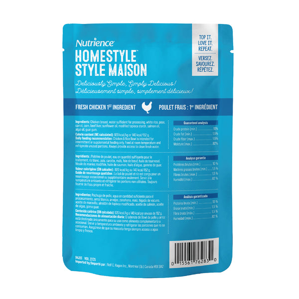 Garnitures Nutrience Style maison pour chiens, Poulet et riz, 152 g